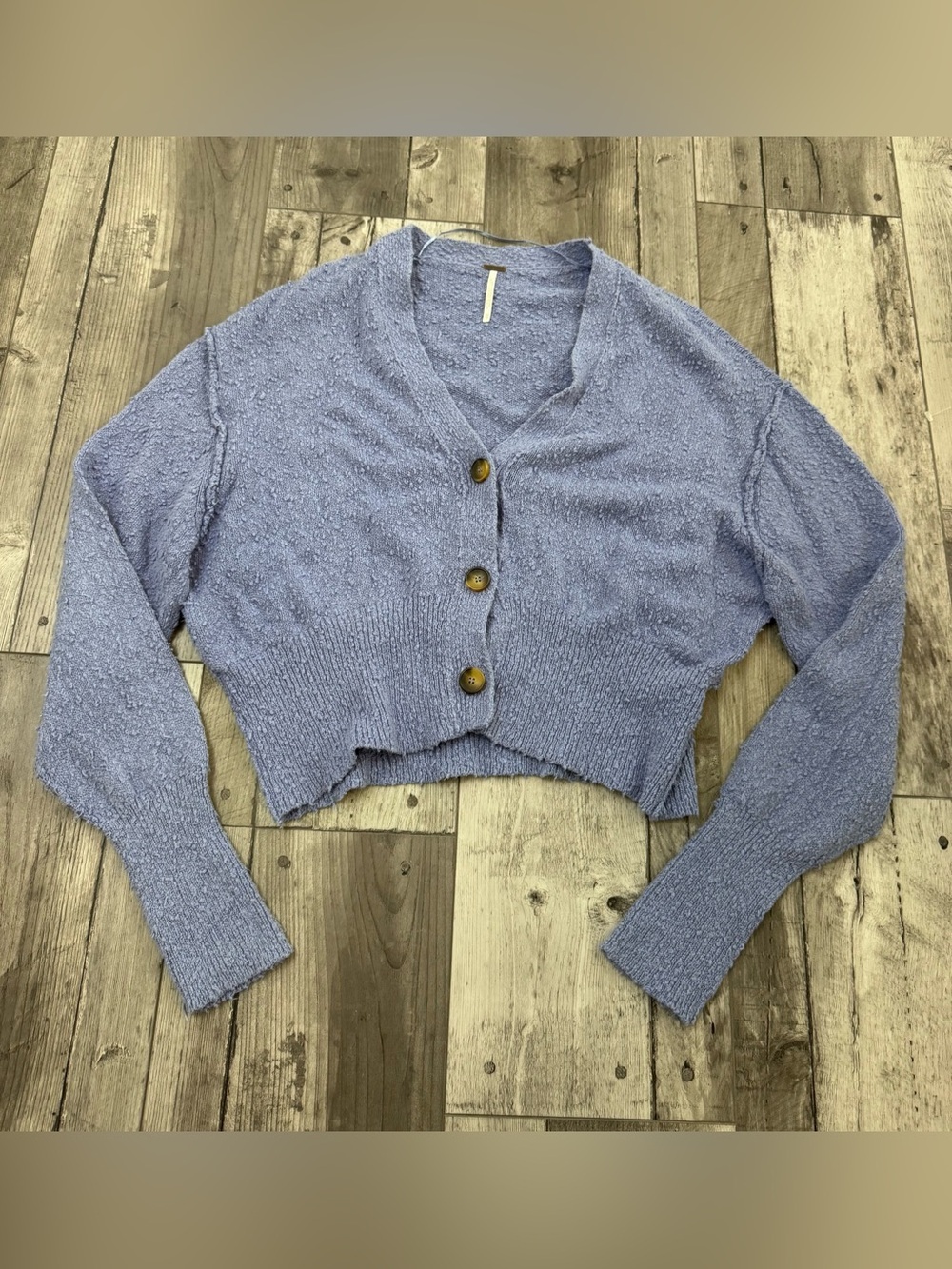 Free People Textured Purple Sweater Cardigan Oversized XS